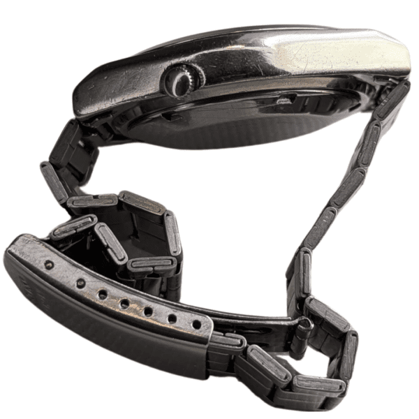Seiko 5 classic wristwatch featuring black and gold design